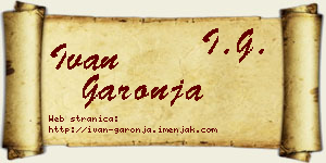 Ivan Garonja vizit kartica